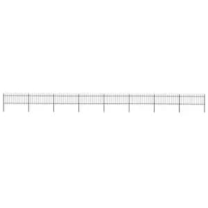 Image of Vidaxl Garden Fence With Spear Top Steel 13.6X0.8 M Black
