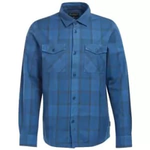 Image of Barbour Mens Overdyed Cannich Overshirt Blue Large