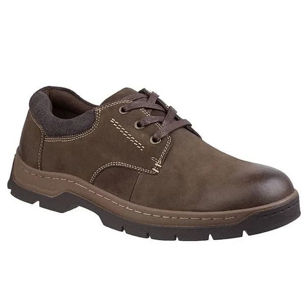 Image of Cotswold Mens Thickwood Burnished Leather Casual Derby Shoes UK Size 11 (EU 45) BROWN COT609-BROWN-11