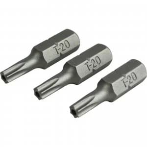 Image of Faithfull S2 Security Torx Screwdriver Bits T20 25mm Pack of 3