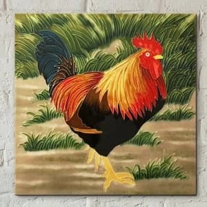 Image of Tile 8x8 Cockerel By K Andy Wall Art