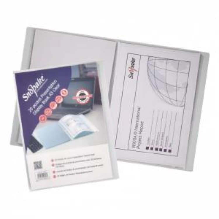 Image of Presentation Display Book 20 pocket 40 sides to view A3 Clear- 1 Book CTST11954