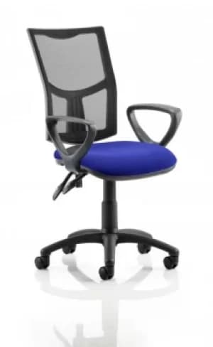 Image of Eclipse II Lever Task Operator Chair Mesh Back With Bespoke Colour Seat With loop Arms in Admiral Blue