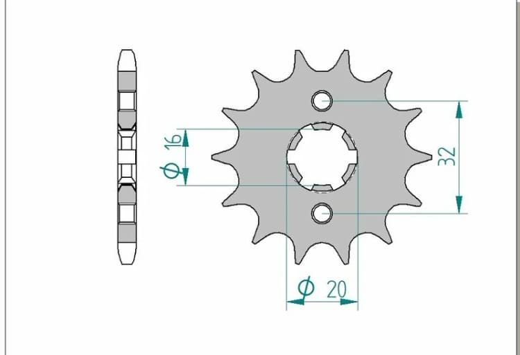 Image of AFAM Steel Standard Front Sprocket 21208 - 428, Size 70 mm