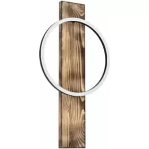 Image of Loops - Wall Light Colour Black Brown Rustic Shade White Plastic Bulb LED 1x12W