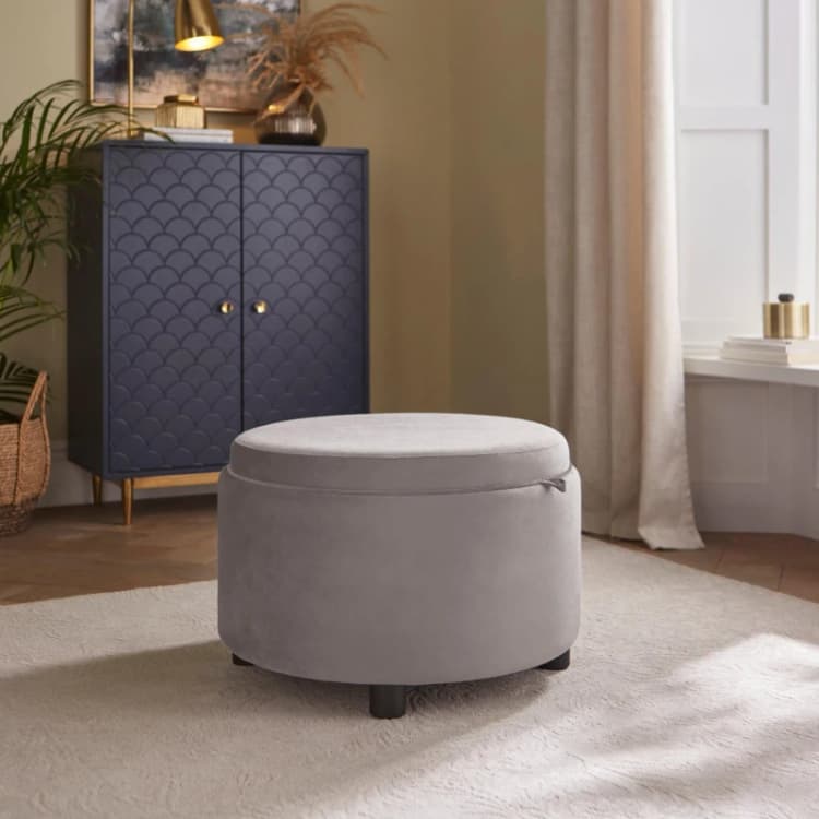 Image of GFW Leylani Tray Table Storage Stool Grey LEYTSSGRY