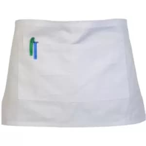 Image of Absolute Apparel Adults Workwear Waist Apron With Pocket (One Size) (White) - White