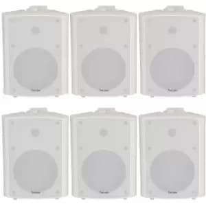 Image of 6x 120W White Wall Mounted Stereo Speakers 6.5' 8Ohm Premium Home Audio Music