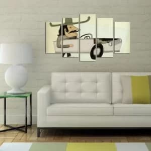Image of 5ABSMDF-76 Multicolor Decorative MDF Painting (5 Pieces)