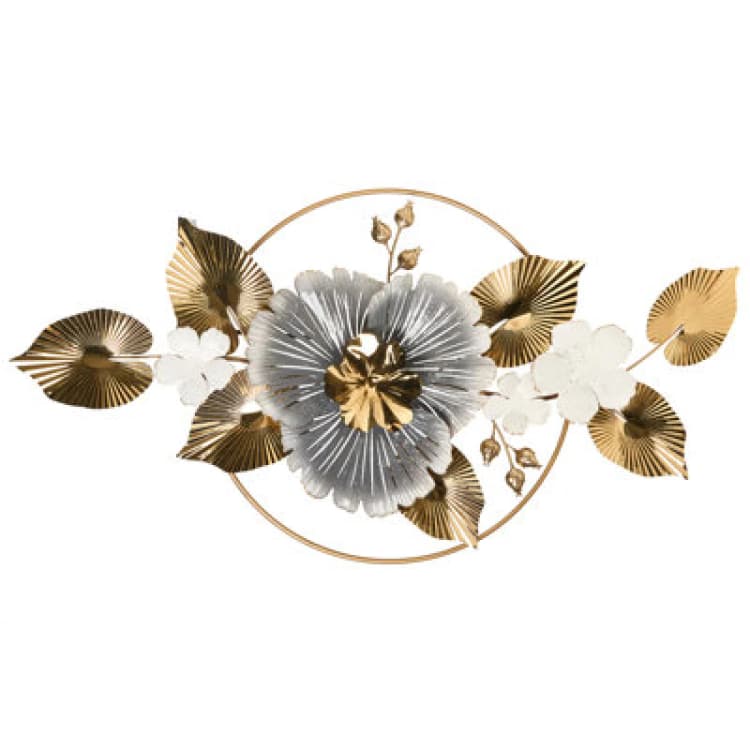 Image of Beliani Wall Decor Flower Terbium Metal 56cm Gold