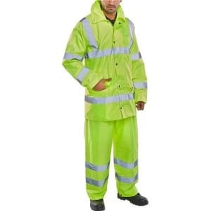 Image of BSeen Hi Vis LWt Suit JktTrs EN ISO 20471 EN 343 3XL Saturn Yellow Ref