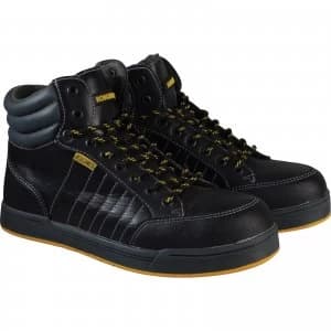 Image of Roughneck Mens Raptor Hi Top Safety Trainers Black Size 7