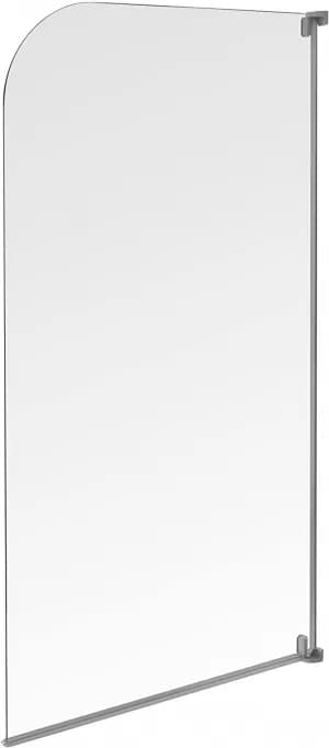 Image of Aqualux Aqua 3 Half Frame Radius Bath Screen - Grey Hinge