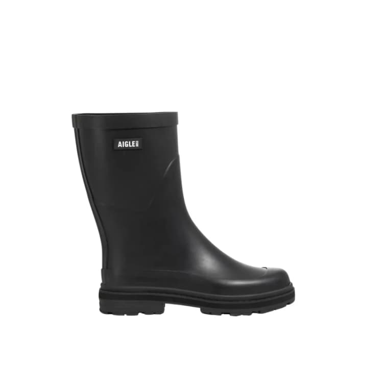 Image of Aigle Mid Rain M Rubber Mens Ankle Boots - Noir - Size:UK 7.5