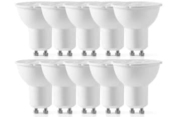 Image of Nedis 4.8W 345 Lumen 2700K Warm White LED Bulb - GU10, 10 Pack