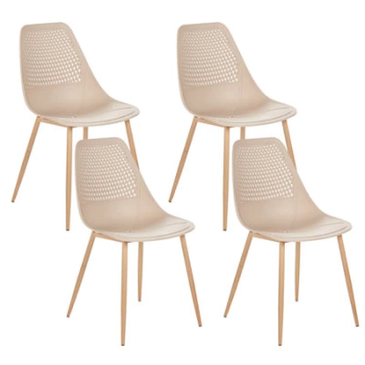 Image of Beliani Set Of 4 Dining Chairs Hazelton Beige