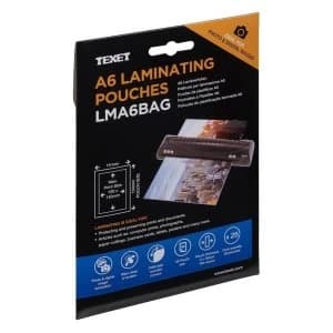 Image of Texet Laminating Pouches A6 Pack of 25