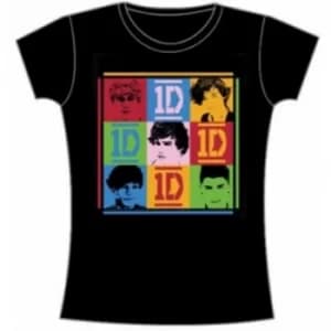 Image of One Direction 9 Squares Skinny Black TS: Medium