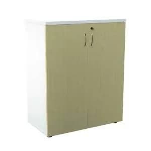 Image of 700 Wooden Cupboard (450MM Deep) White Carcass Maple Doors