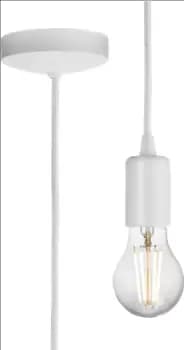 Image of KnightsBridge 1.8m E27 Contemporary Pendant Set - Matt White