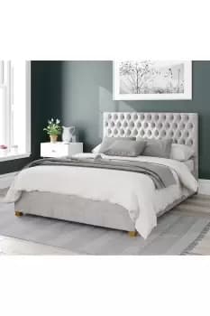 Image of Nightingale Upholstered Ottoman Storage Bed, Pure Pastel Cotton Fabric