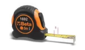 Image of Beta Tools 1692/8 Shock Resistant Measuring Tape ABS Case 8m 016920058