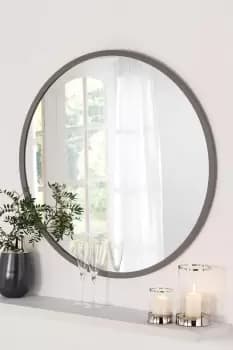 Image of Round Wall Mirror Dark Grey 90cm