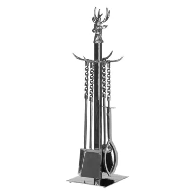 Image of Hand Turned Stag Companion Set In Polished Nickel