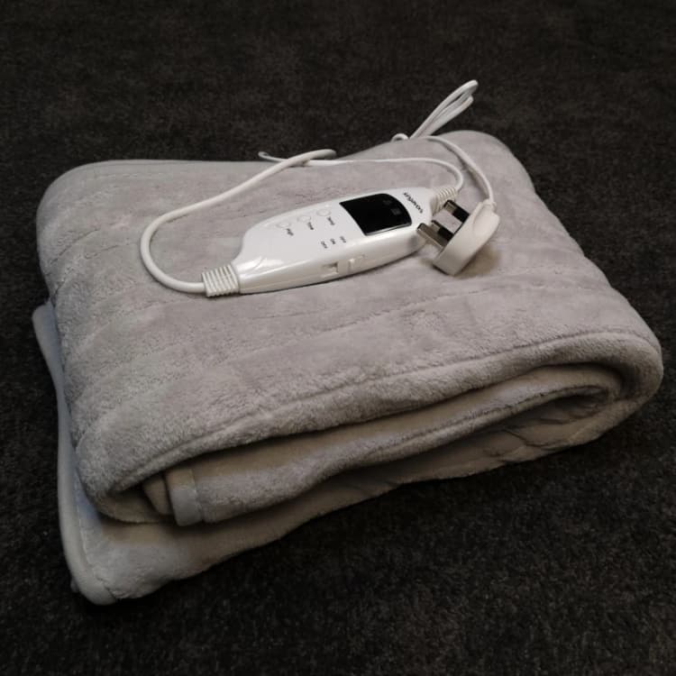 Image of 160cm 120w Grey Electric Throw Blanket with Temperature Settings