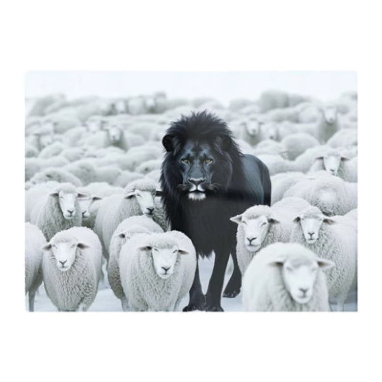 Image of Warren Reed Designer Lion Amidst The Flock Chopping Board
