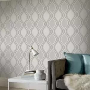 Image of Curve Grey Wallpaper Grey