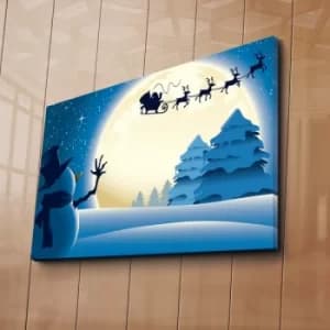 Image of 4570YYC-001 Multicolor Decorative Canvas Painting Snowman Waving