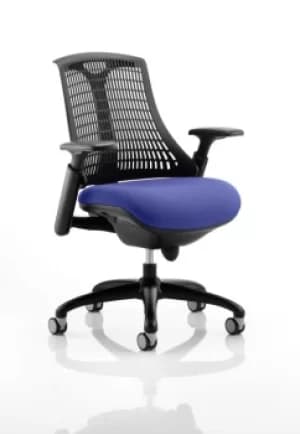 Image of Flex Task Operator Chair Black Frame Black Back Bespoke Colour Seat Admiral Blue