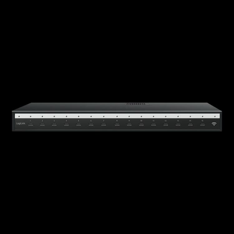 Image of LogiLink USB-C multi-charger (IPSS). 15-Port. PD. smart. black