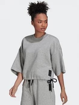 Image of adidas Sportswear Studio Lounge Fleece Sweatshirt, Grey Size M Women