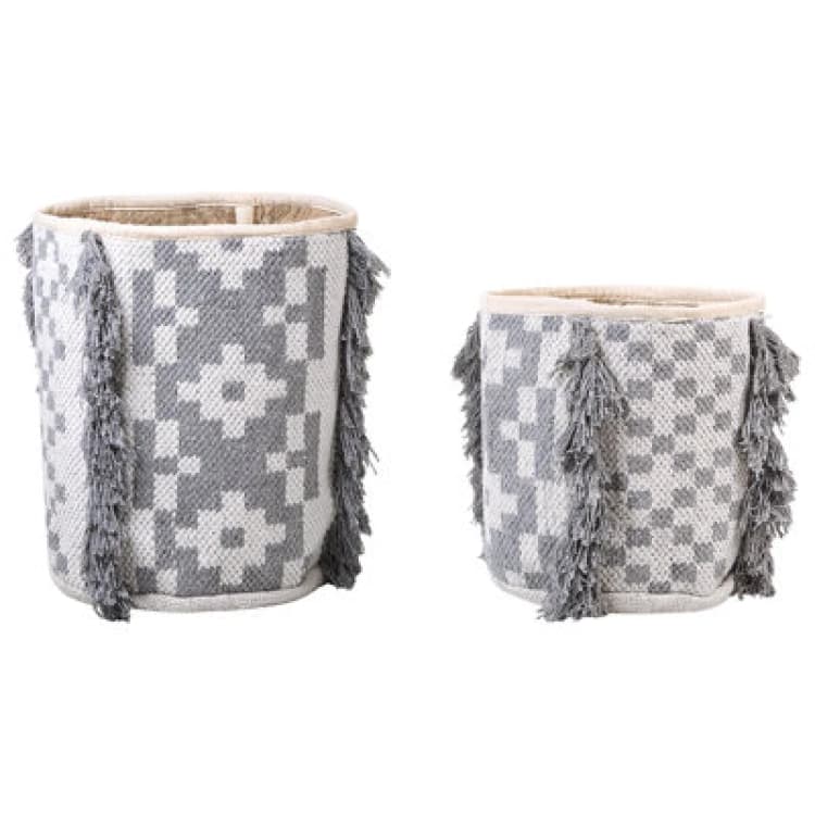 Image of Beliani Set Of 2 Baskets Kalai Cotton Grey