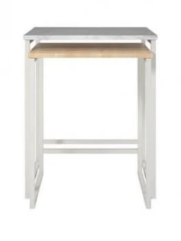 Image of Cosmoliving Scarlett Nest Of Tables- White Marble Effect