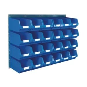 Image of Wall Mounted Bin Kit 2 Panels 24 Blue Containers 010206B