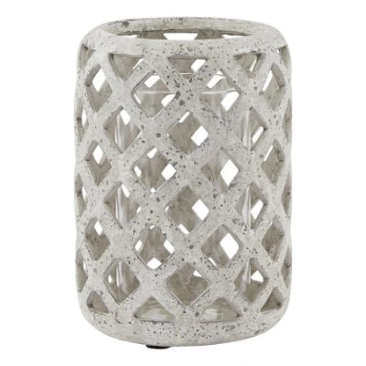 Image of Grey Stone Effect Hurricane Lantern