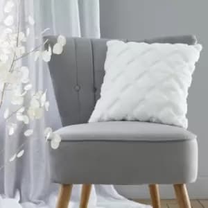 Image of Catherine Lansfield Cosy Diamond Cushion White
