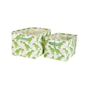 Image of Sass & Belle Roarsome Dinosaurs (Set of 2) Canvas Storage Baskets