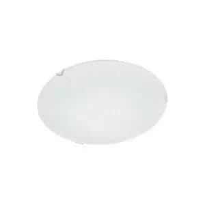 Image of Bernardino 2 Light Flush Ceiling Light White, Clear Structured Glass Chrome Metal LED E27 - Merano