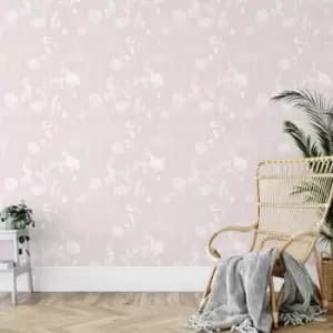 Image of Catherine Lansfield Meadowsweet Floral Hand Painted Wallpaper, Pink/Grey