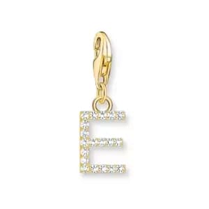 Image of THOMAS SABO Gold Plated Zirconia Letter E Charm