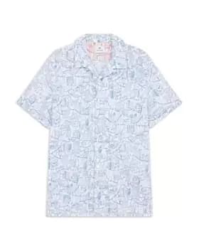 Image of Ps Paul Smith Casual Fit Short Sleeve Floral Camp Shirt