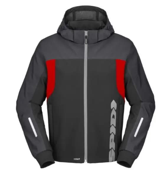 Image of Spidi H2Out II Hoodie Black Anthracite Fluo Red Size L
