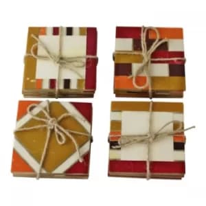 Image of Set Of 4 Moroccan Inspired, Geometric Patterned Coasters