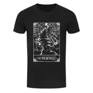 Image of Deadly Tarot Mens The Werewolf T-Shirt (XXL) (Black/White)