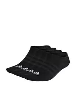 Image of adidas 3 Pack of No Show Socks, Black/White, Size S, Women