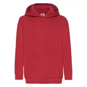Image of Fruit Of The Loom Childrens Unisex Hooded Sweatshirt / Hoodie (5-6) (Red)